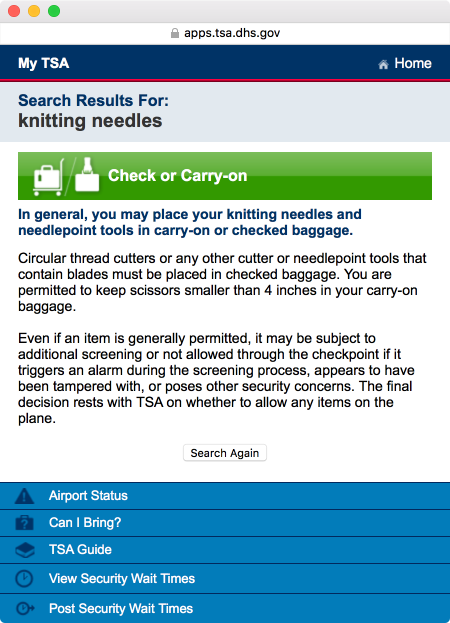 TSA Screenshot